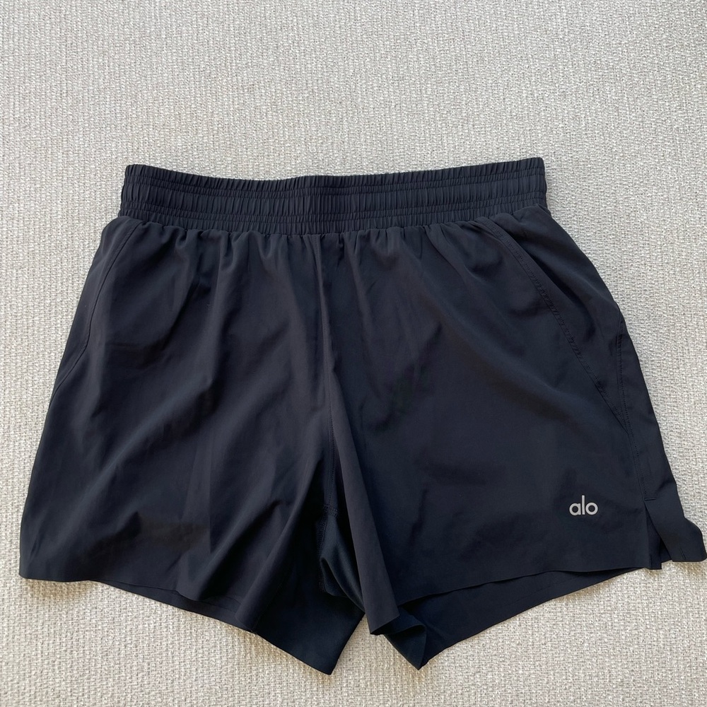 Alo Black Athletic Shorts with Liner